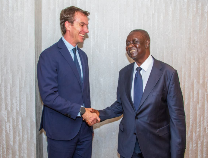 File image of ODM leader Oburu Oginga and British High Commission's Chargé d'Affaires Ed Barnett